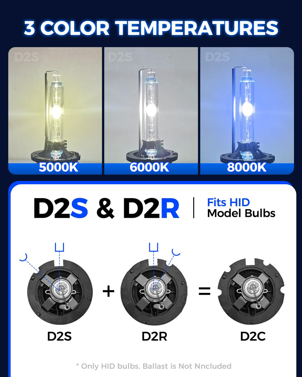 Marsauto D2S HID bulbs packaging includes everything needed for replacement