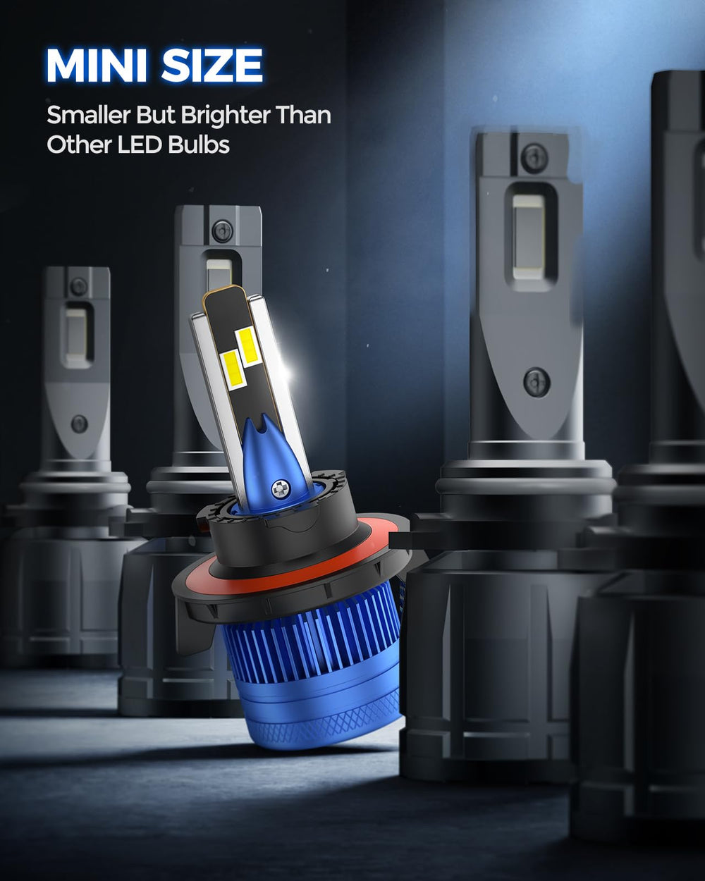 Marsauto H13/9008 bulbs use aerospace aluminum for durability and heat management.
