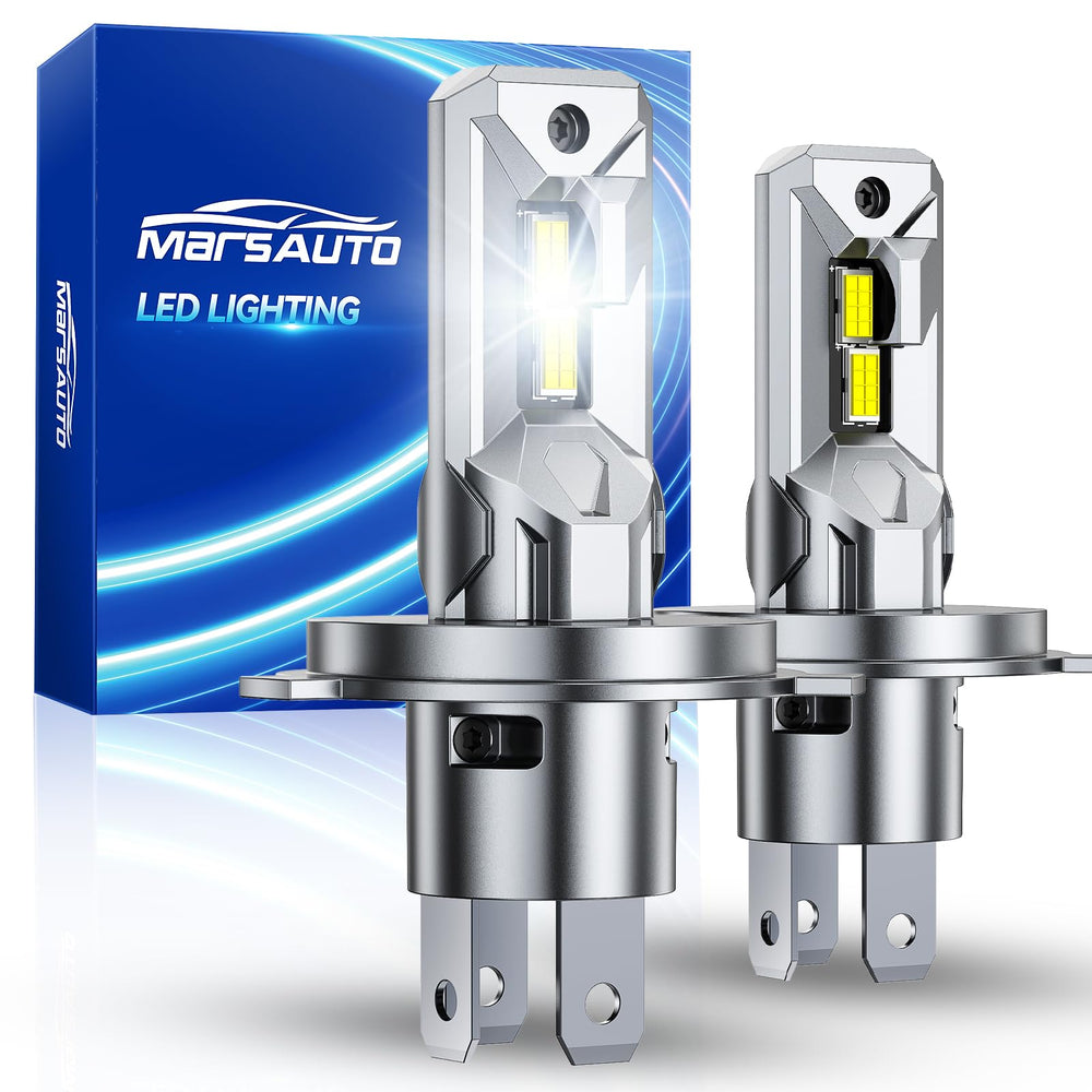 Marsauto H4/9003 bulbs, front view, compact 1:1 size for easy upgrade