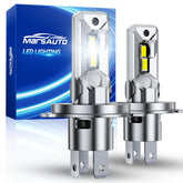 Marsauto H4/9003 bulbs, front view, compact 1:1 size for easy upgrade