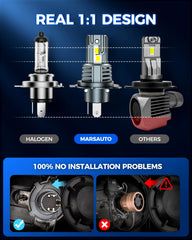 Marsauto H4 bulb long-life design offers up to 80,000 hours.