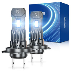 Marsauto H7 bulbs close-up showing 7035 chips for brighter illumination