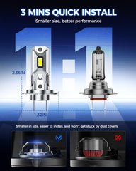 Marsauto H7 LED bulb upgrade for fog lights with improved visibility