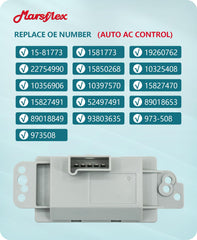 Marsflex blower resistor label references OE numbers to ensure correct compatibility.