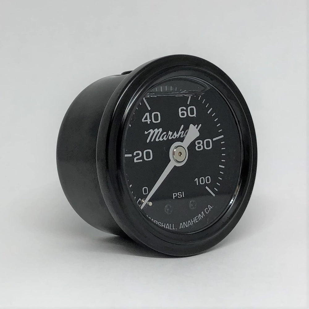 Marshall Instruments MSB00100 liquid-filled pressure gauge front view with vibration dampening