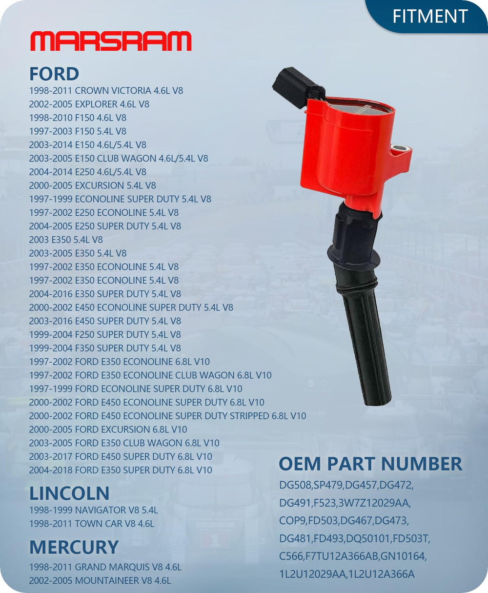 Marsram DG508 ignition coil pack side close-up with sturdy connector.