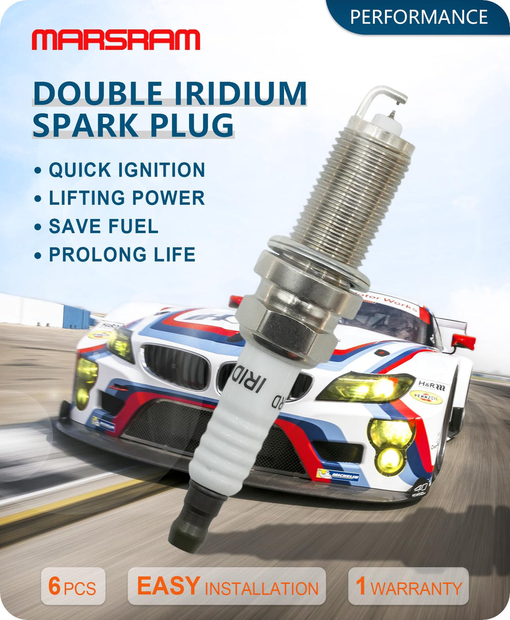 Marsram spark plug insulator detail showing high-performance construction.