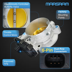 Close-up of Marsram throttle body sensor assembly highlighting reliability