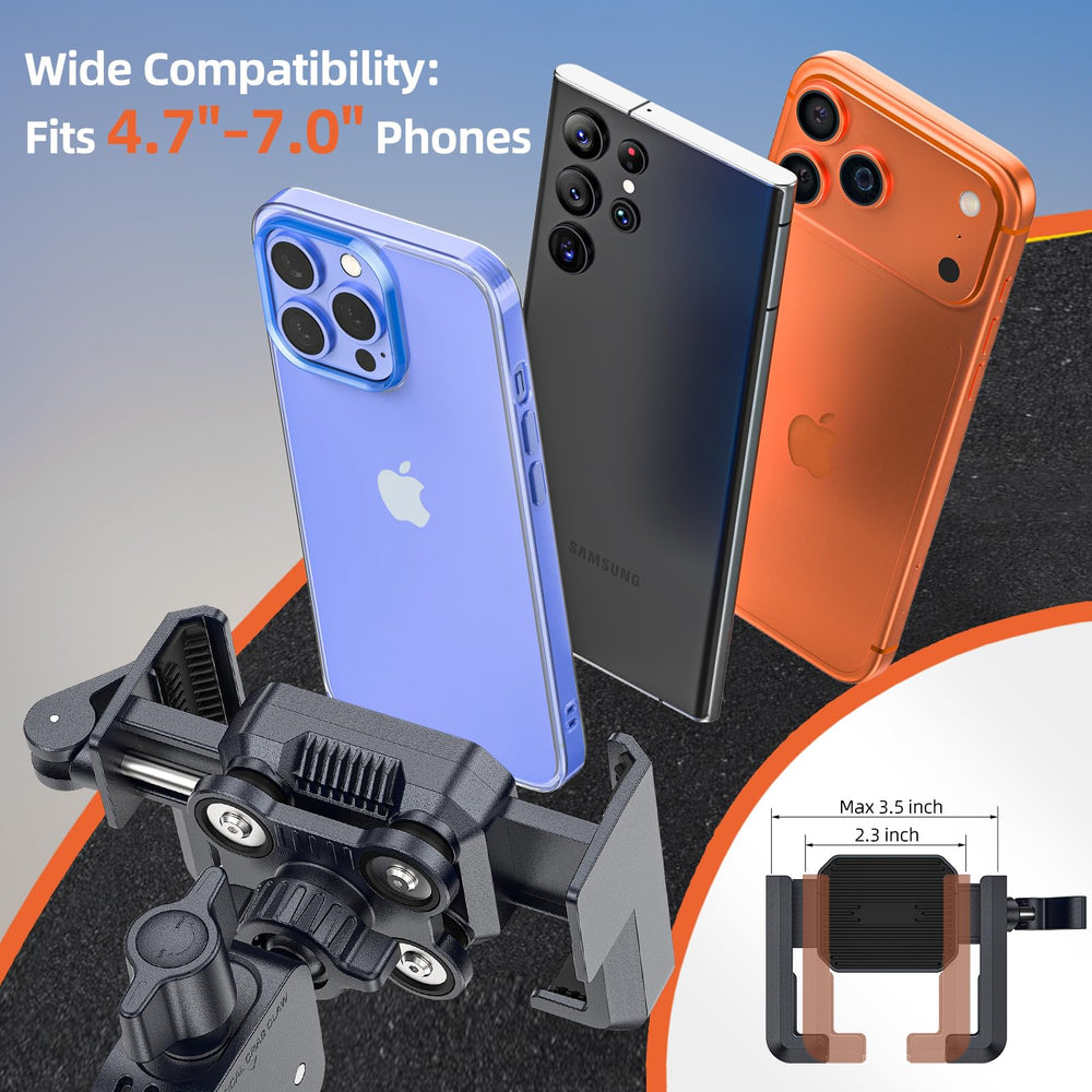 Marsrider secure lock system keeps your phone stable on rough roads.