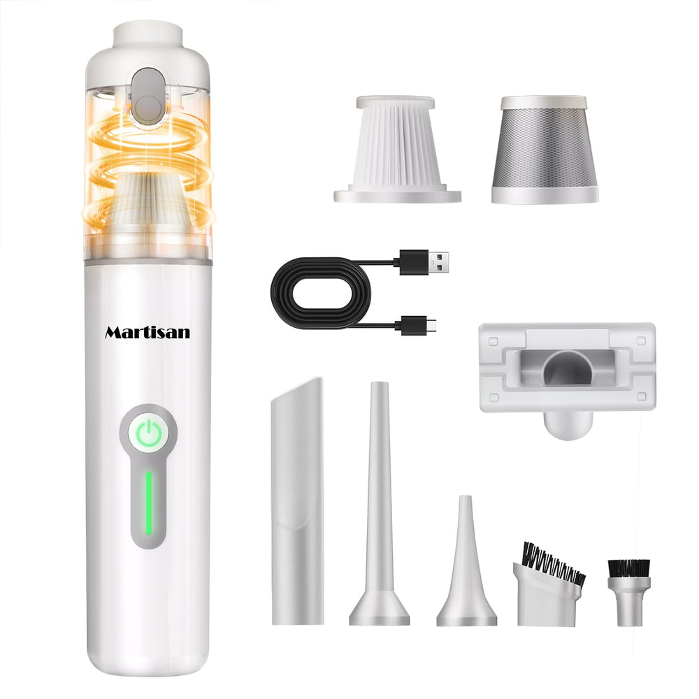 MARTISAN portable car vacuum demonstrates 20kPa suction for quick car cleanups