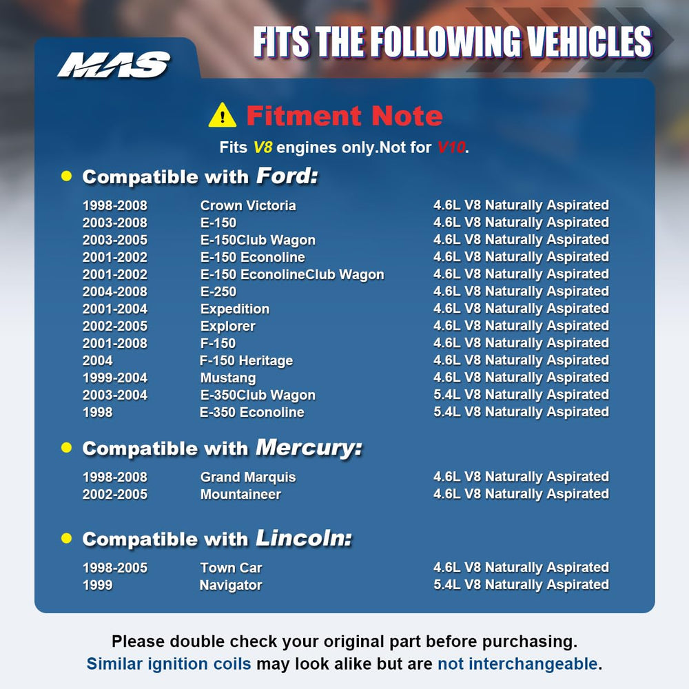MAS coil boot heat-resistant design extends durability in high temp environments.