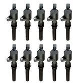 MAS ignition coil set 10-pack product shot shows Ford compatibility for 6.8L V10 engines.