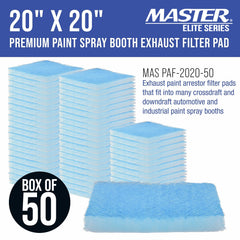 Master Airbrush Elite 20x20 filter pad fits many booths, easing installation