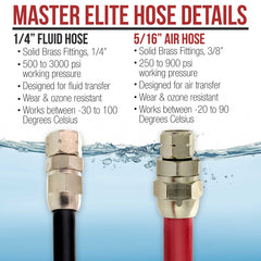Master Airbrush Elite fluid hose 25ft for smooth material transfer.