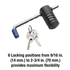 Master Lock next to included two keys showing scale and ready-to-use convenience
