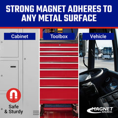 Clamped to a ladder edge, Master Magnetics cup holder offers easy beverage access