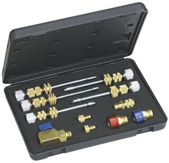Mastercool 58490 valve-core remover installer kit enables under-pressure service on R134a systems.