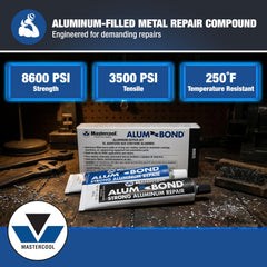 Mastercool Alum Bond non-sag formula supports vertical hole filling and holds during curing.