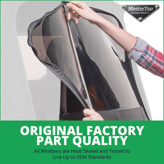 MasterTop rear window packaging and included components.
