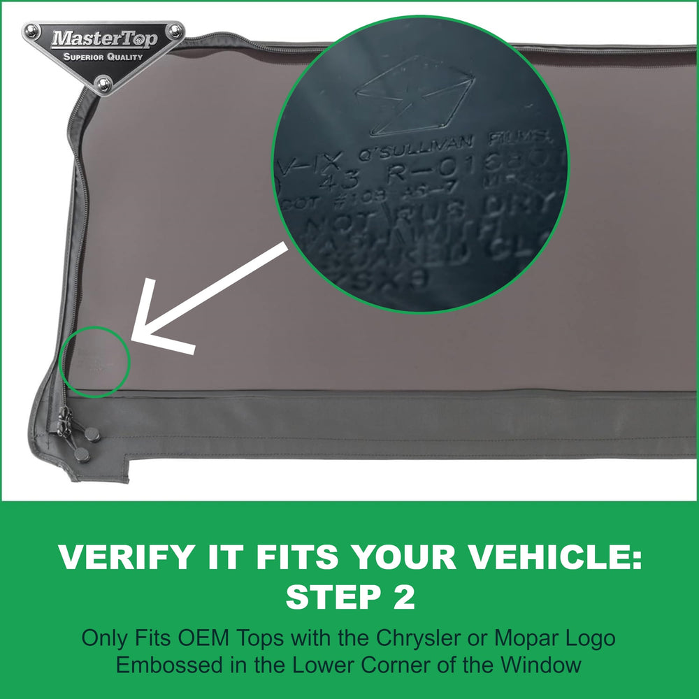 Measurement guide for ensuring correct MasterTop rear window fit.