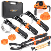 MateAuto 11-piece oil filter wrench set in storage case keeps tools organized for quick oil changes.