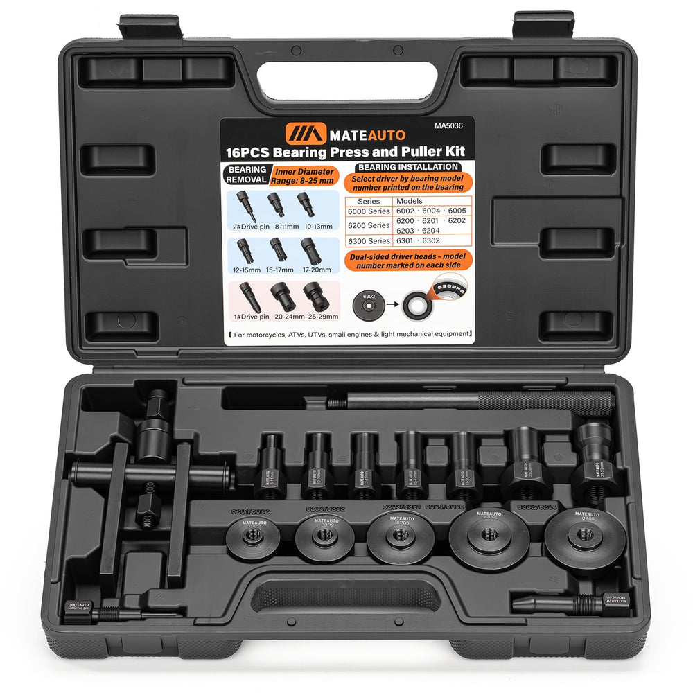 MateAuto 2-in-1 blind hole bearing puller kit with case, ready for maintenance.