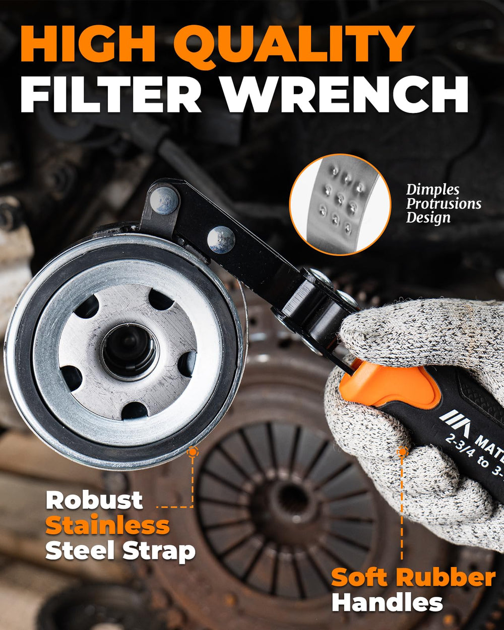 MateAuto 3-jaw universal removal tool fits a wide range of filters.