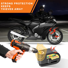 Mathtoxyz disc brake lock close-up, sturdy aluminum body and precise locking mechanism.