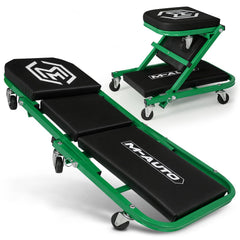 M-AUTO foldable Z creeper collapsed for compact storage.