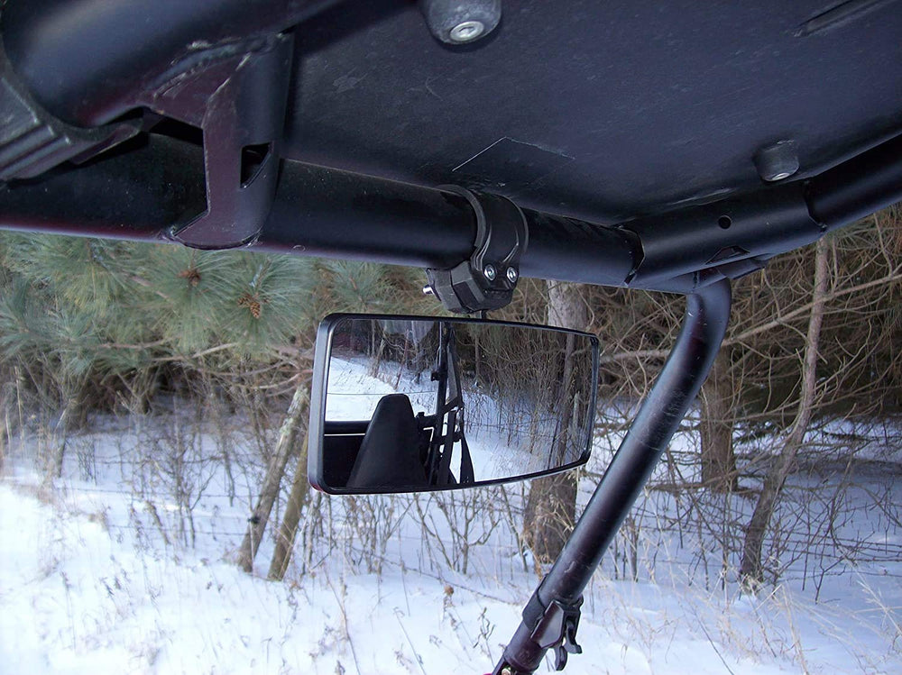 Maverick Advantage UTV mirror compatibility with round roll bars across brands.