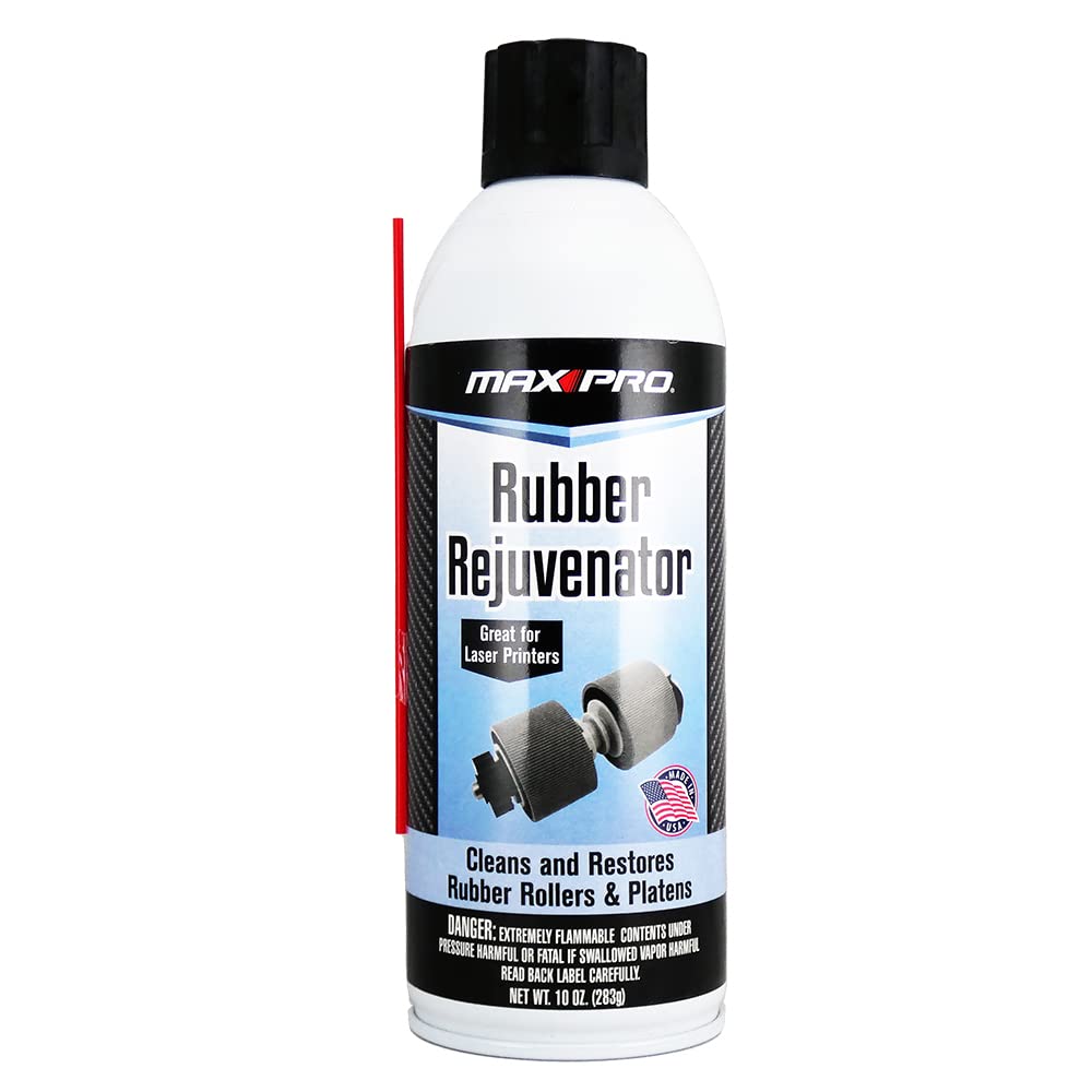 Max Pro Rubber Rejuvenator bottle applying conditioner to rubber seals for flexibility.
