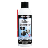 Max Pro Rubber Rejuvenator bottle applying conditioner to rubber seals for flexibility.