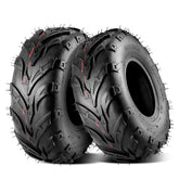 MaxAuto 145/70-6 tire side view highlights compact ATV tire design for small vehicles.