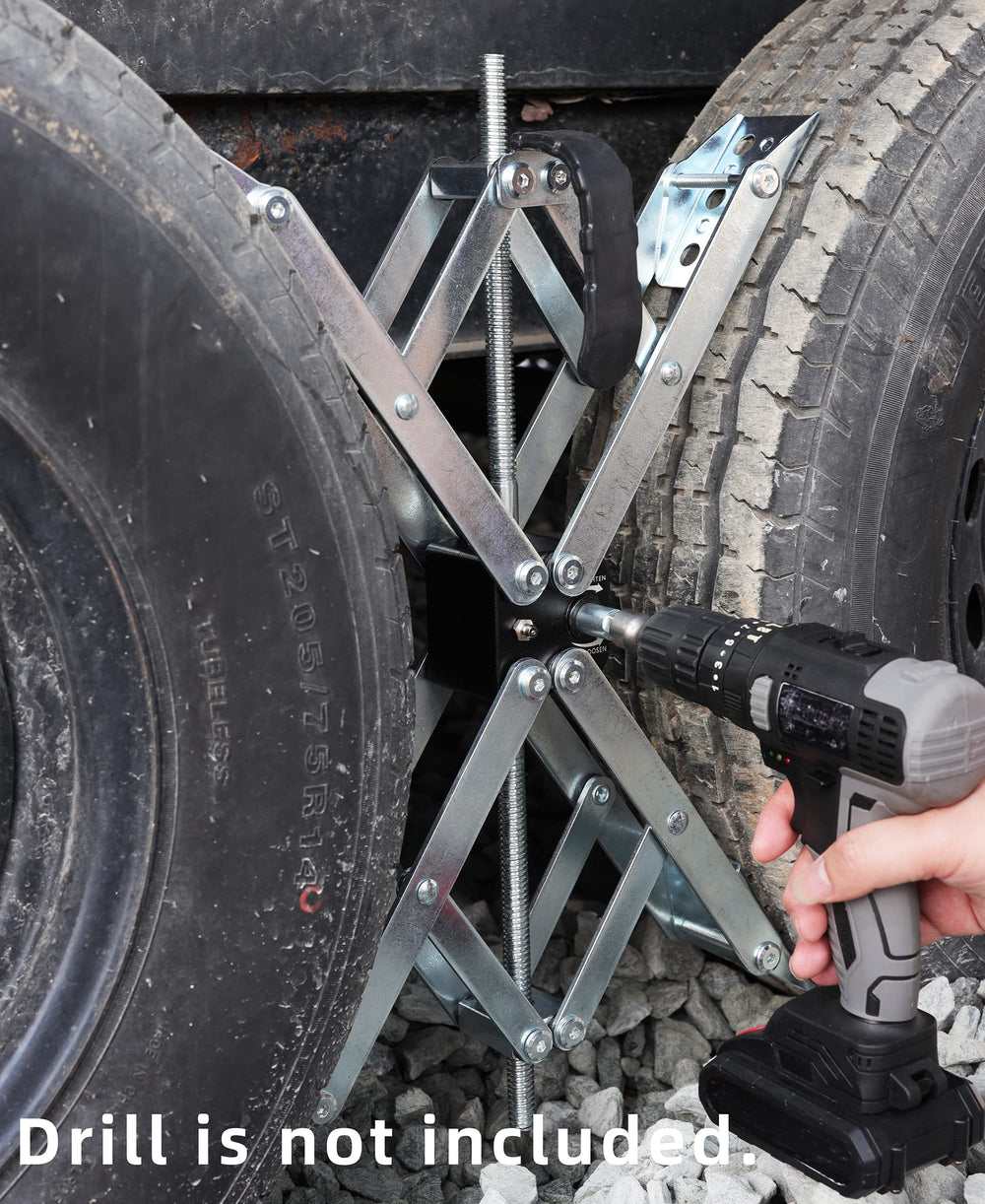 Maxchock installation between tires on uneven ground enhances stability