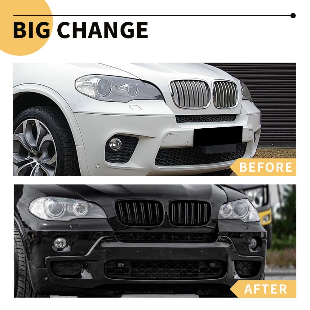 MAXDOM BMW X5 E70 grille close-up shows durable ABS construction.