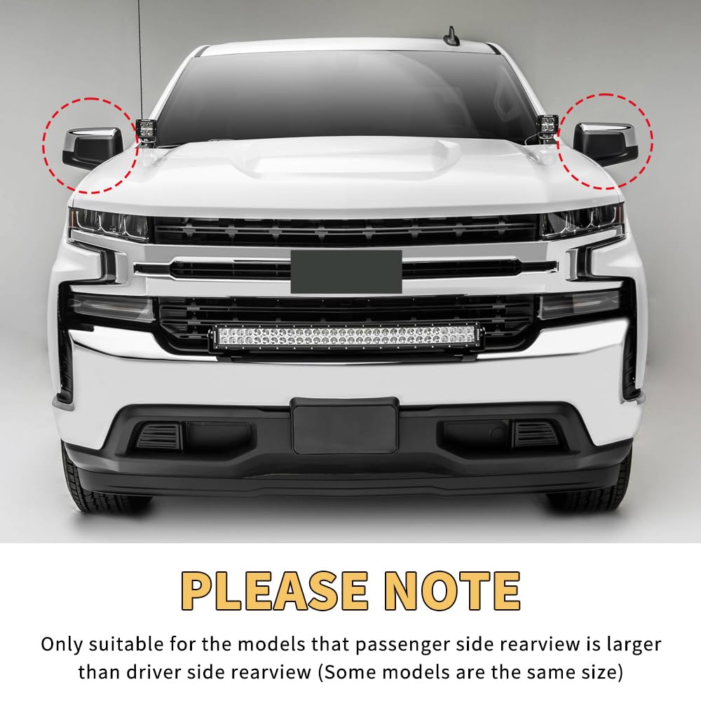 MAXDOM chrome mirror cap features original clip fit for secure Silverado/Sierra replacement.