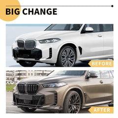 MAXDOM real carbon fiber front upper grill offers premium gloss on BMW X5 G05 LCI.
