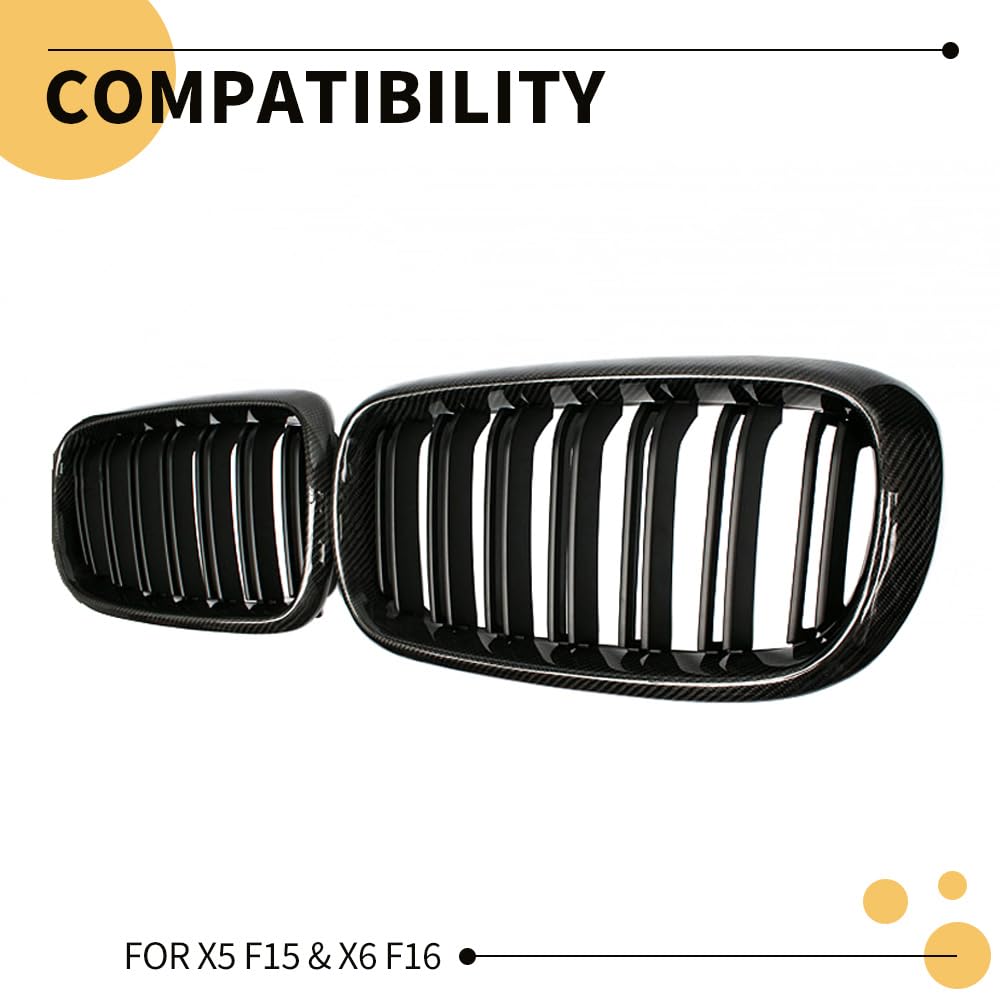 MAXDOM real carbon fiber grill for BMW X5M F85 upgrades look with direct clip replacement