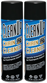 Maxima Clean Up aerosol bottle enables fast chain cleaning with minimal residue.