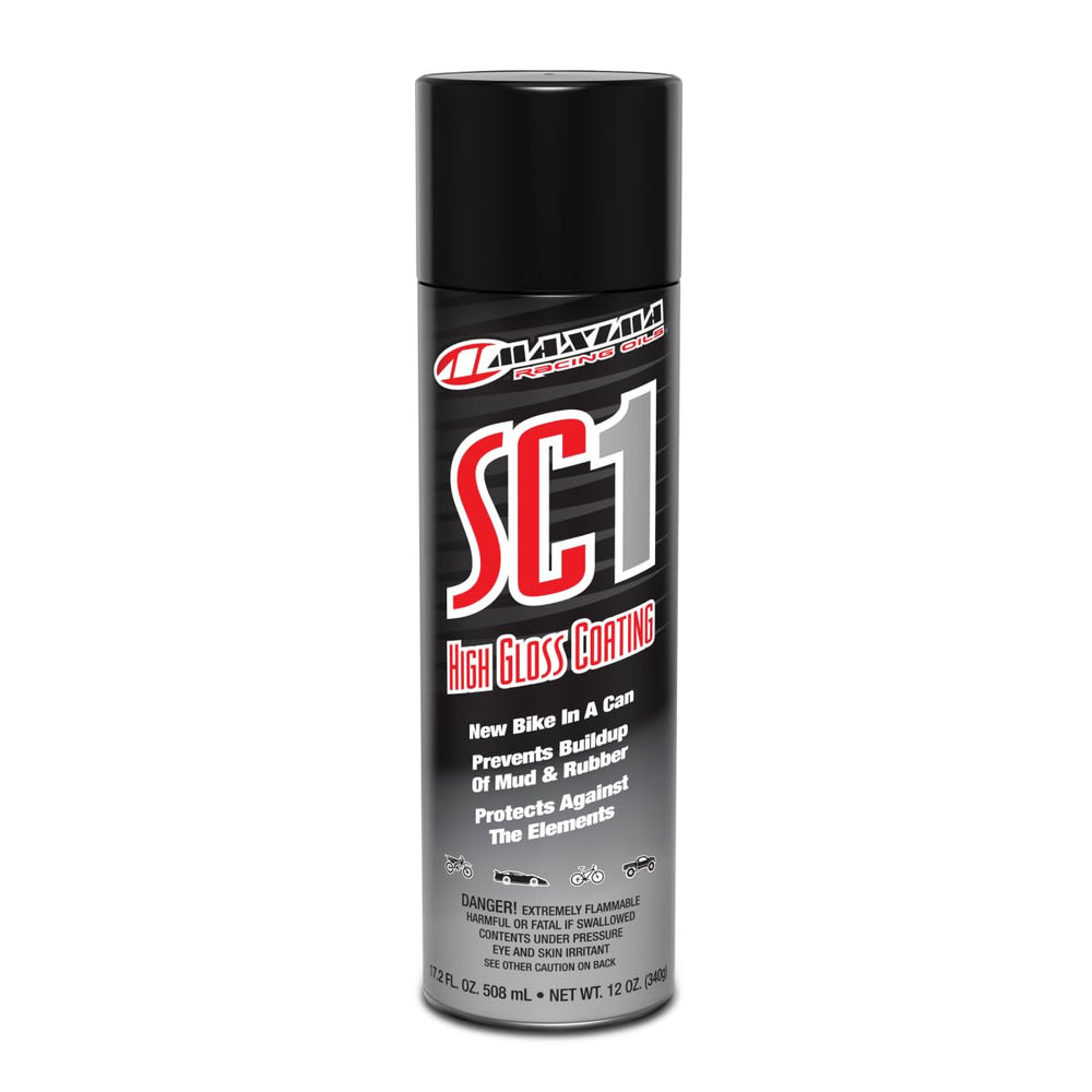 Maxima SC1 high gloss coating bottle showing water-resistant shine for plastic and painted surfaces