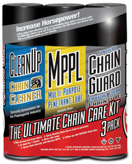 Maxima Syn Chain Guard kit pack shot showing three products for on/off-road chain care