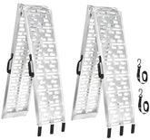 MAXIVAMN 7.5 ft aluminum loading ramps extended for smooth, secure vehicle loading.
