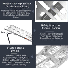 MAXIVAMN ramps show adjustable load straps for secure tie-down during transport.