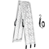 MAXIVAMN aluminum motorcycle ramp with handle for easy transport and loading.