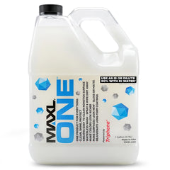 MAXL ONE Triphene bottle pour shows easy, waterless cleaning on the go.