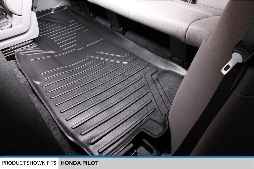 maxliner honda pilot second-row mats protect footwell from spills.