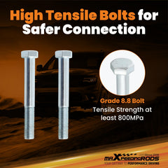 maXpeedingrods 2-5 inch lift enables up to 35 inch tires.