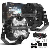 maxpeedingrods 5in side-shooter 270° beam enhances peripheral visibility on rugged trails