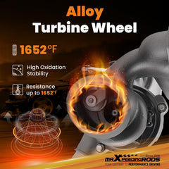 maXpeedingrods alloy turbine wheel demonstrates oxidation stability for consistent boost.