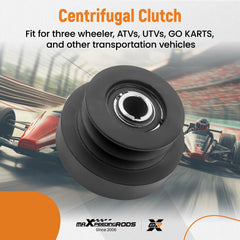 maXpeedingrods centrifugal clutch close-up shows 1in bore and key way for reliable mounting